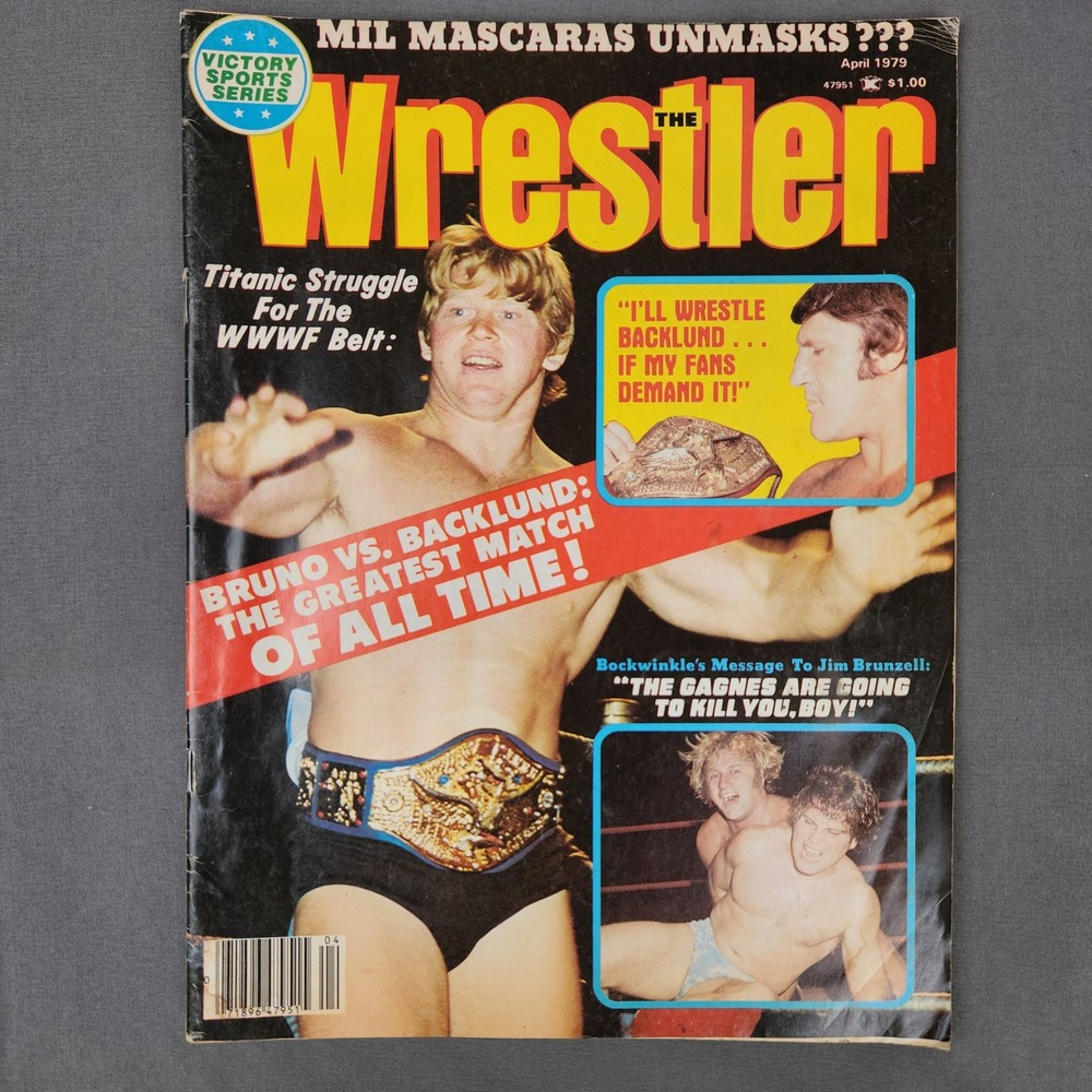 The Wrestler Magazine April 1979 Bruno Sammartino Backlund WWWF Wrestling‎